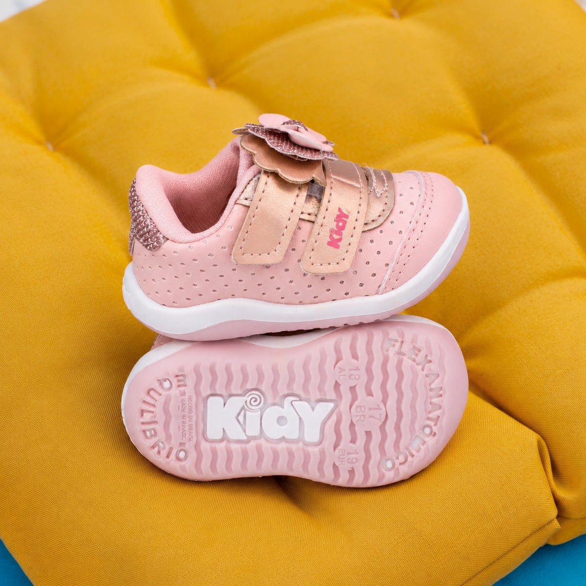 Tênis Menina Infantil Kidy Colors Equilíbrio Nude e Bronze - Kidy Calçados - Tênis