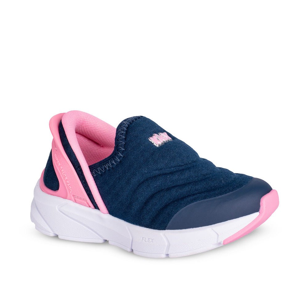 Tênis Menina Infantil Kidy Energy Baby Respitec Marinho e Rosa - Kidy Calçados - Tênis
