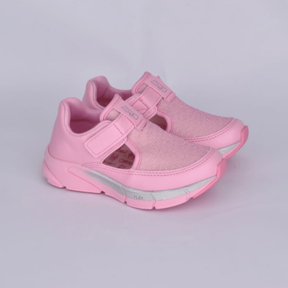 Tênis Menina Infantil Kidy Energy Baby Respitec Rosa e Prata - Kidy Calçados - Tênis