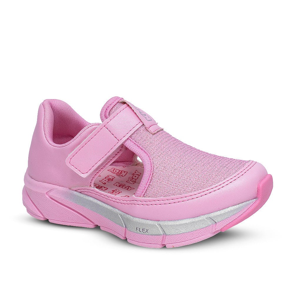 Tênis Menina Infantil Kidy Energy Baby Respitec Rosa e Prata - Kidy Calçados - Tênis