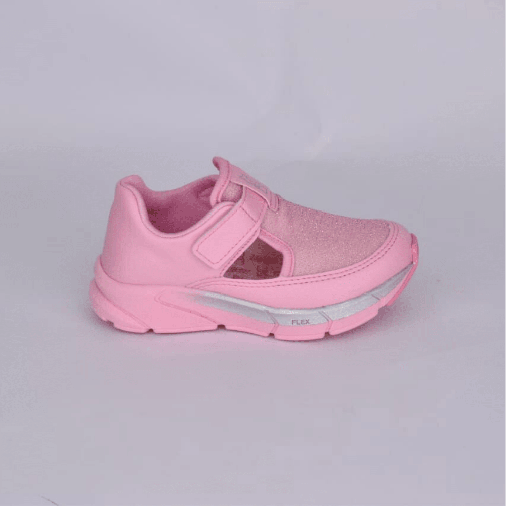 Tênis Menina Infantil Kidy Energy Baby Respitec Rosa e Prata - Kidy Calçados - Tênis