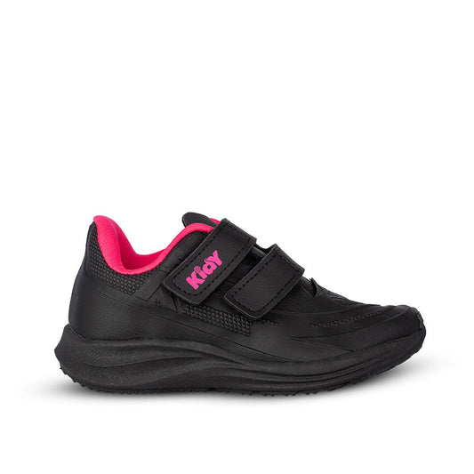 Tênis Menina Infantil Kidy Super Conforto Respitec Preto Pink Neon - Kidy Calçados - Tênis