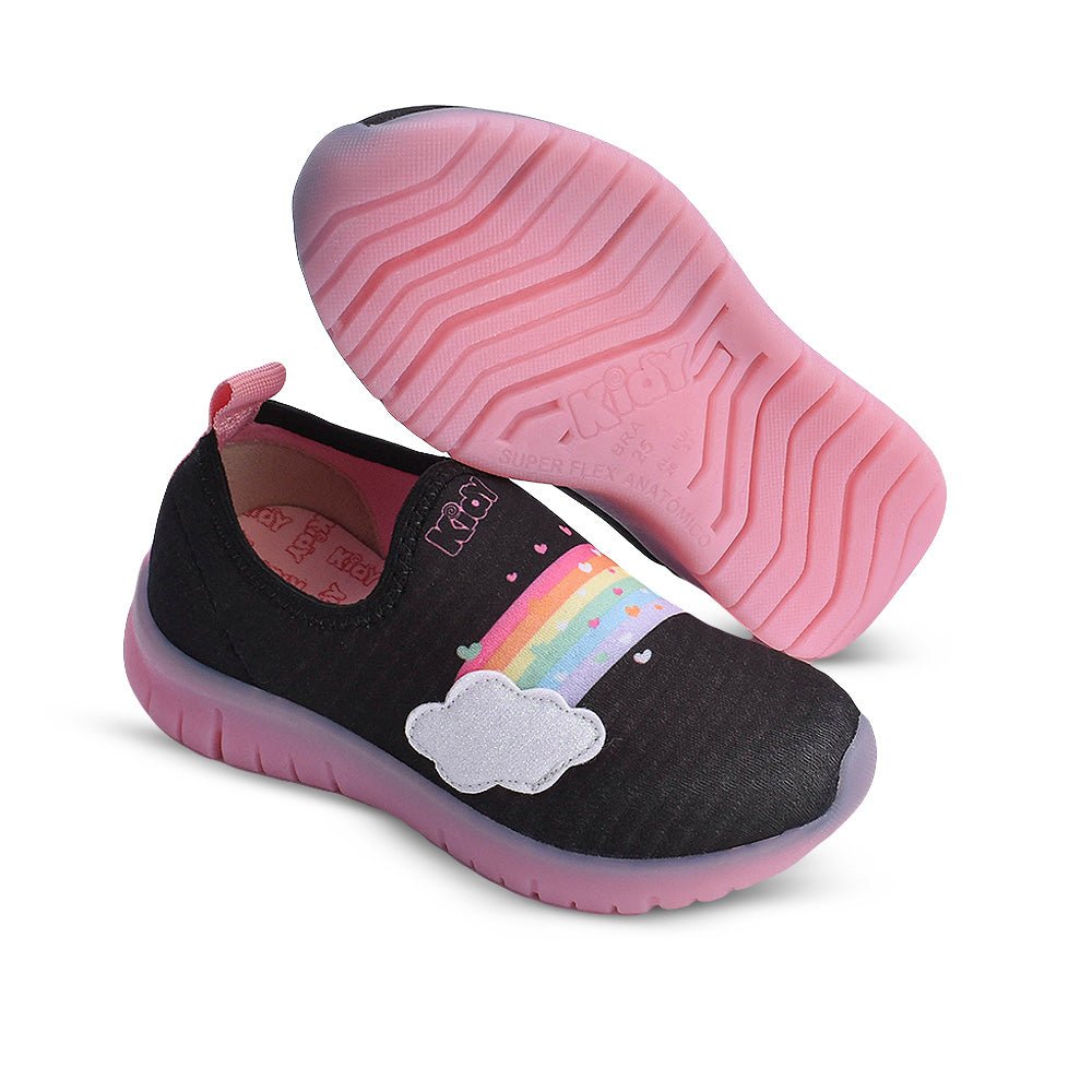 Tênis Menina Infantil Kidy Ultra Flex Preto com Ovo Surpresa Unicórnio - Kidy Calçados - Tênis