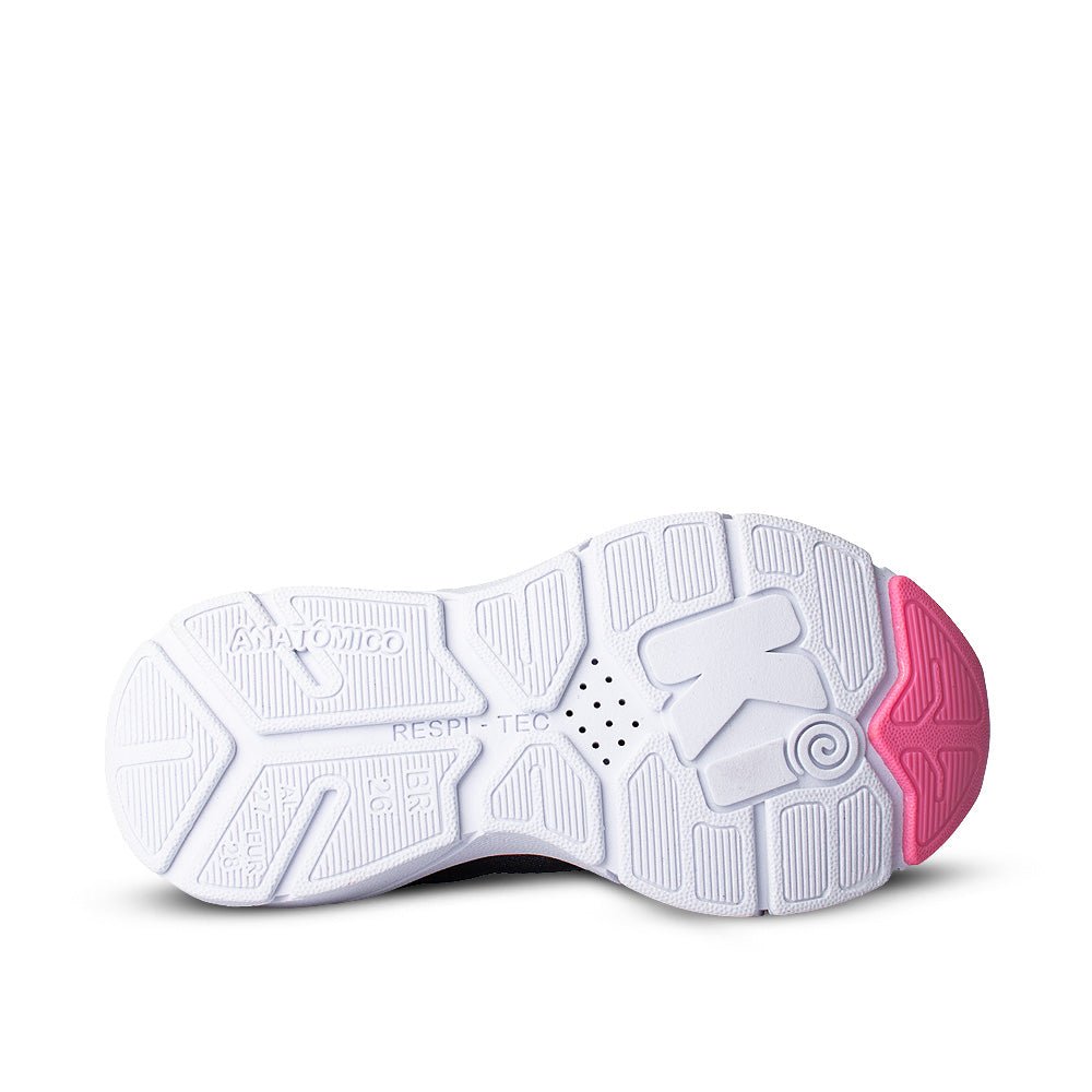 Tênis Menina Kidy Energy Baby Respitec Preto e Rosa - Kidy Calçados - Tênis