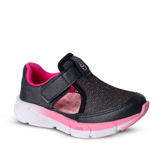 Tênis Menina Kidy Energy Baby Respitec Preto e Rosa - Kidy Calçados - Tênis