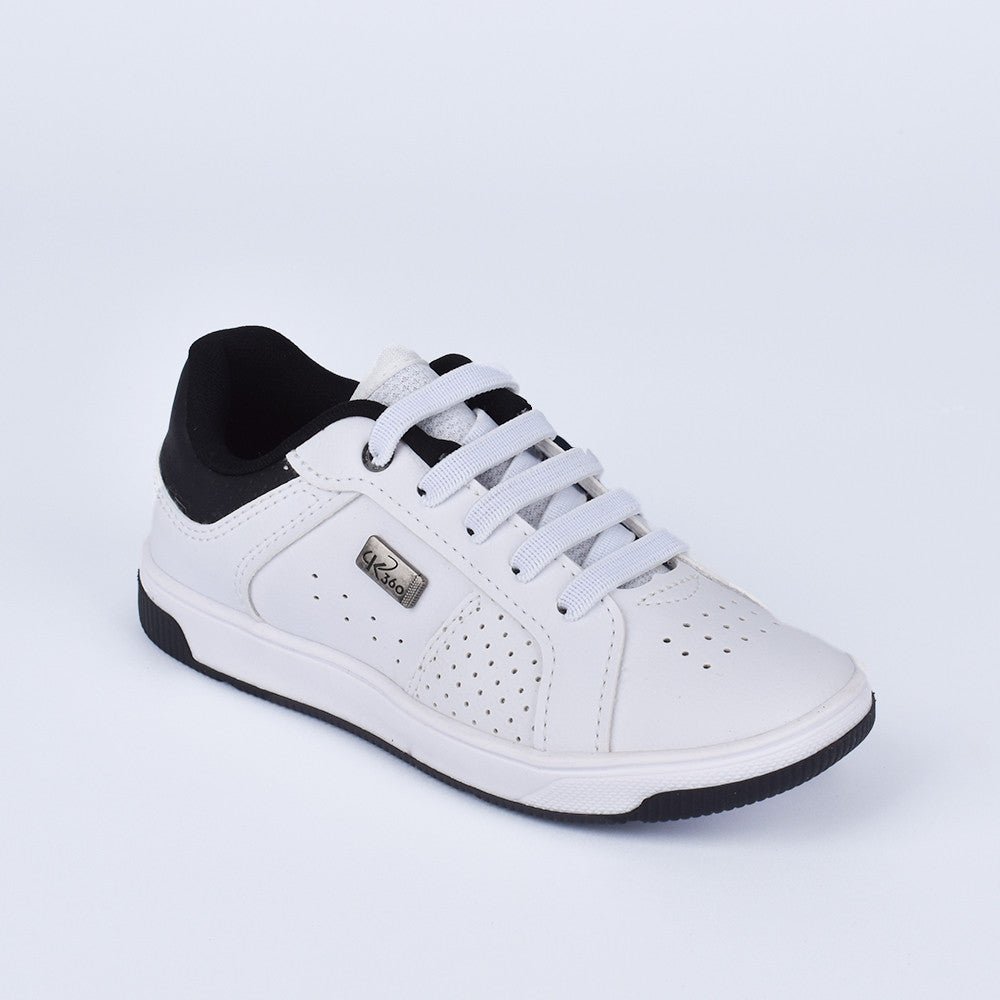 Tênis Menino Infantil K360 Casual Conforto Branco e Preto - Kidy - Kidy Calçados - 