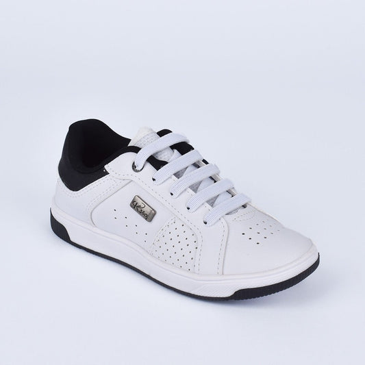 Tênis Menino Infantil K360 Casual Conforto Branco e Preto - Kidy - Kidy Calçados - 