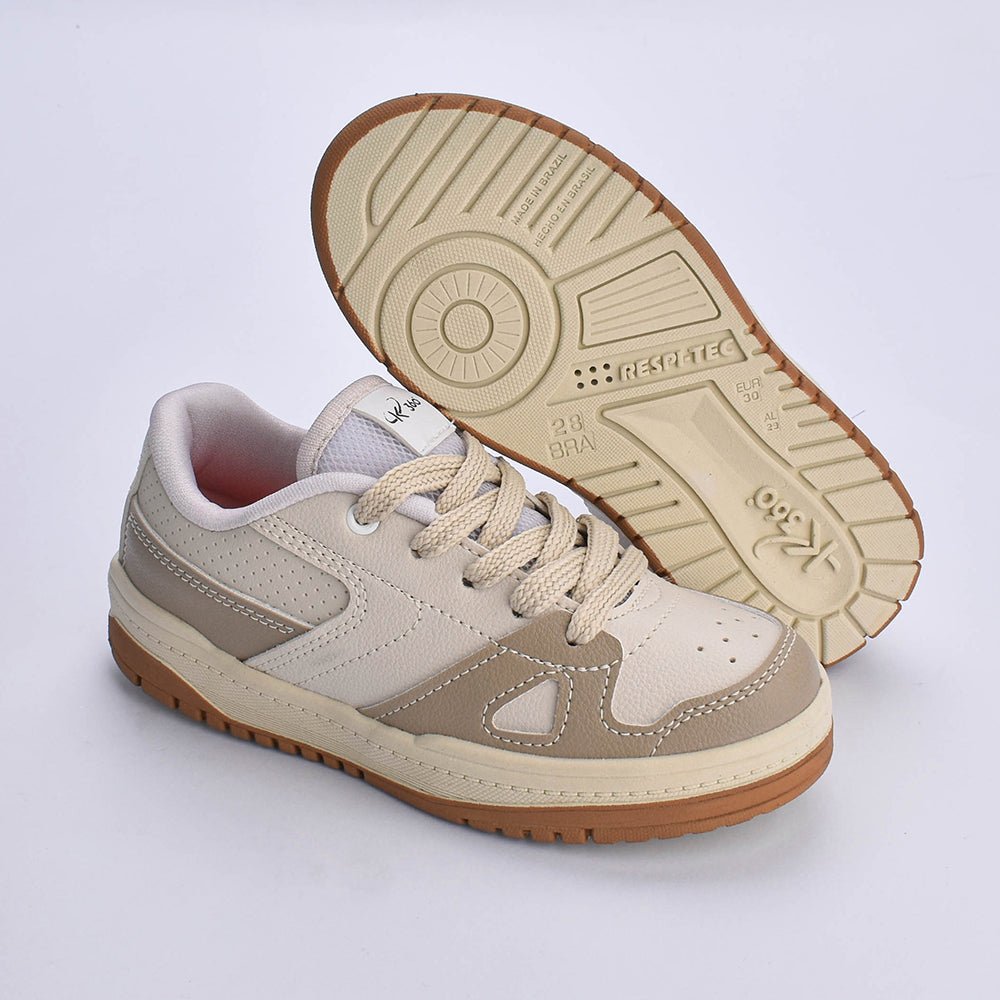 Tênis Menino Infantil K360 Estilo Respitec Natural Taupe - Kidy Calçados - Tênis