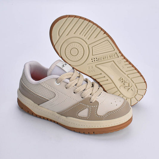Tênis Menino Infantil K360 Estilo Respitec Natural Taupe - Kidy Calçados - Tênis
