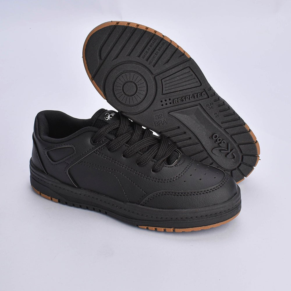 Tênis Menino Infantil K360 Estilo Respitec Preto e Caramelo - Kidy - Kidy Calçados - Tênis