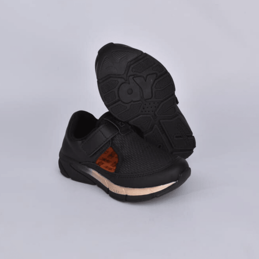 Tênis Menino Infantil Kidy Energy Baby Respitec Preto e Bronze - Kidy Calçados - Tênis