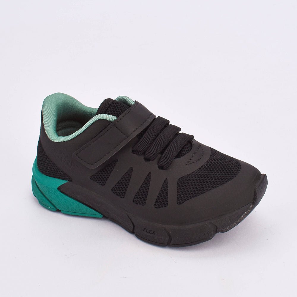 Tênis Menino Infantil Kidy Energy Baby Respitec Preto e Verde - Kidy Calçados - Tênis