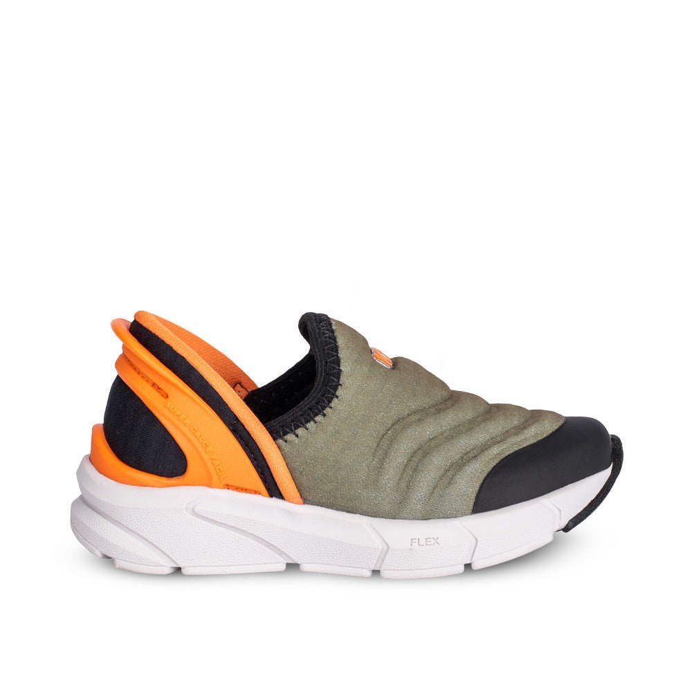 Tênis Menino Infantil Kidy Energy Baby Respitec Verde Militar e Laranja - Kidy Calçados - Tênis