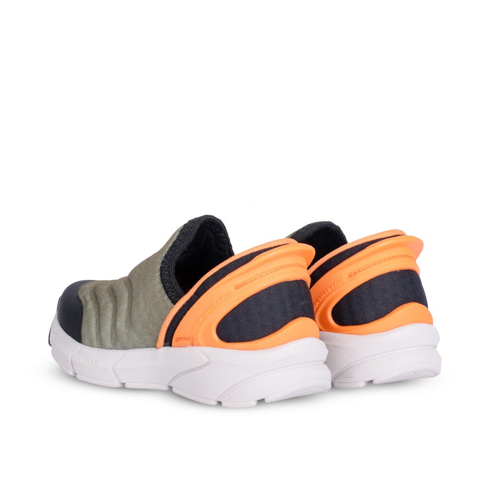 Tênis Menino Infantil Kidy Energy Baby Respitec Verde Militar e Laranja - Kidy Calçados - Tênis