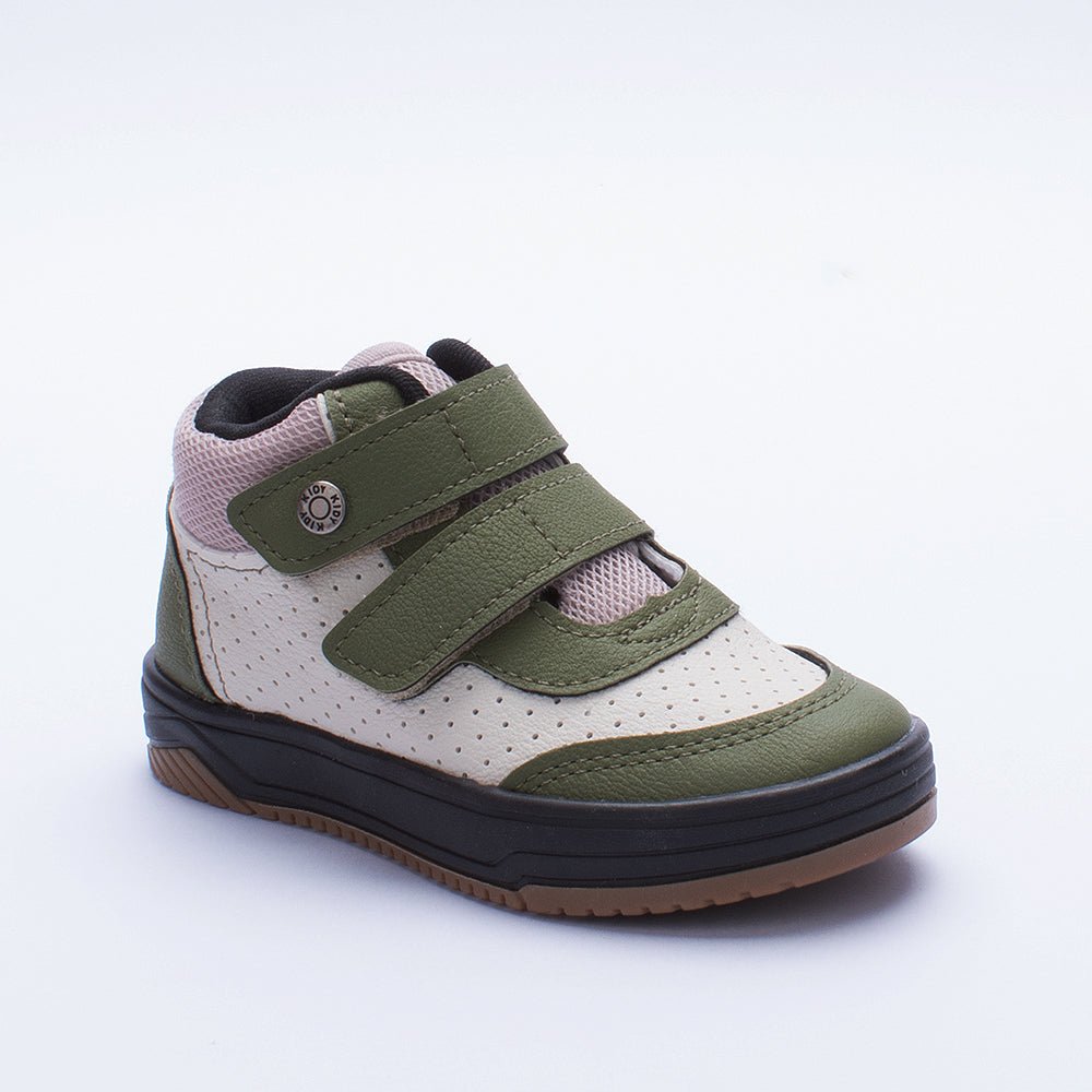 Tênis Menino Infantil Kidy Happy Verde Militar e Bege - Kidy Calçados - Tênis