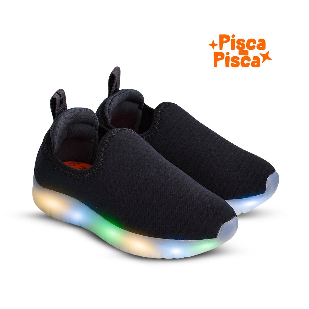 Tênis Menino Infantil Kidy Light Fun Preto e Grafite - Kidy Calçados - Tênis