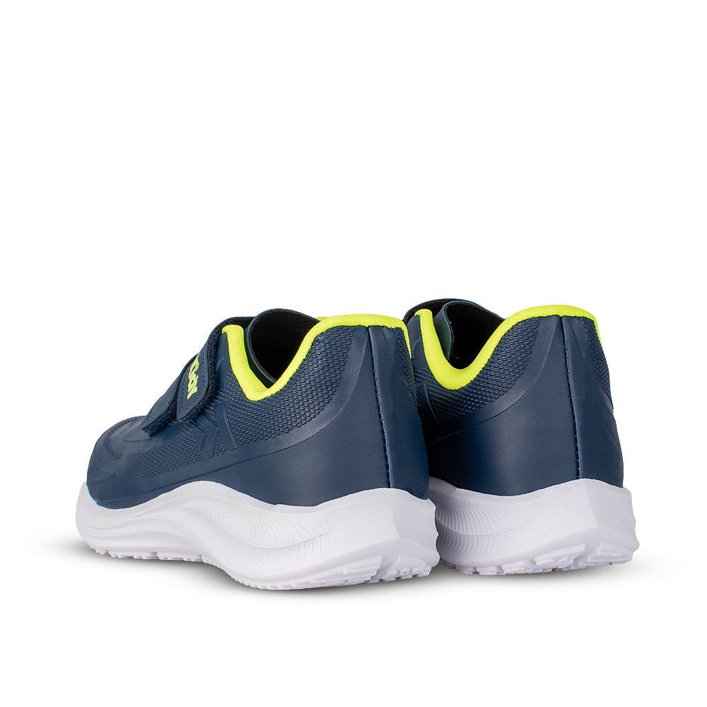 Tênis Menino Infantil Kidy Super Conforto Respitec Marinho e Amarelo Neon - Kidy Calçados - 