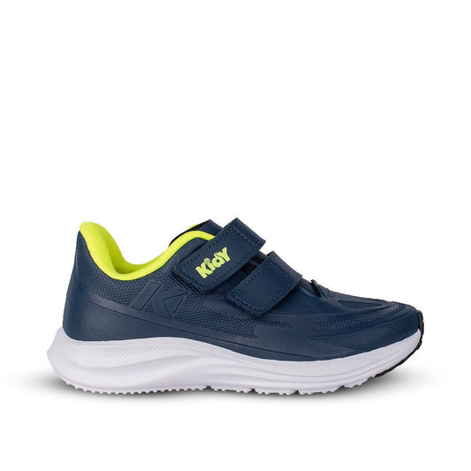Tênis Menino Infantil Kidy Super Conforto Respitec Marinho e Amarelo Neon - Kidy Calçados - 