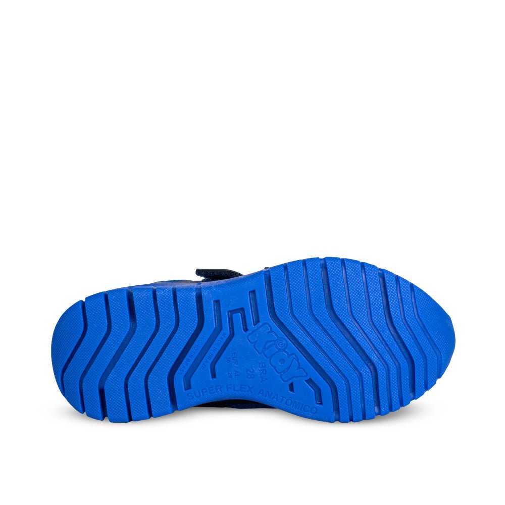 Tênis Menino Infantil Kidy Ultra Flex Azul Marinho e Laranja Neon - Kidy Calçados - Tênis