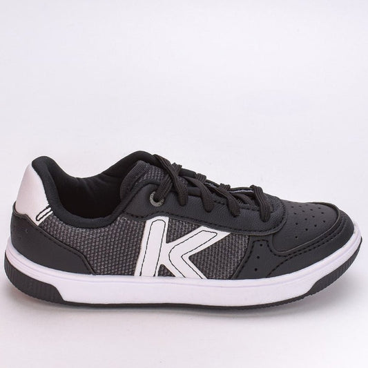 TÊNIS MENINO K360 CASUAL CONFORTO PRETO/BRANCO - Kidy Calçados - 