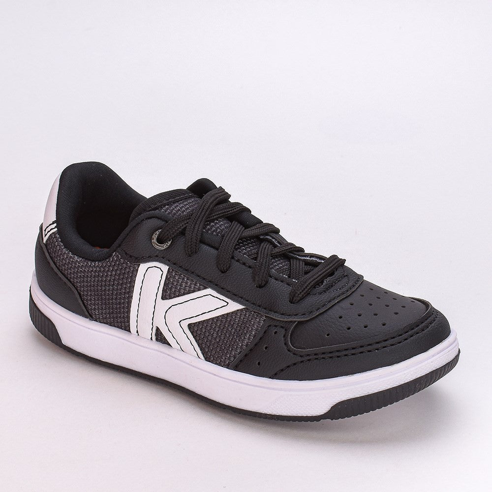 TÊNIS MENINO K360 CASUAL CONFORTO PRETO/BRANCO - Kidy Calçados - 