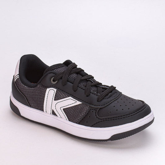 TÊNIS MENINO K360 CASUAL CONFORTO PRETO/BRANCO - Kidy Calçados - 