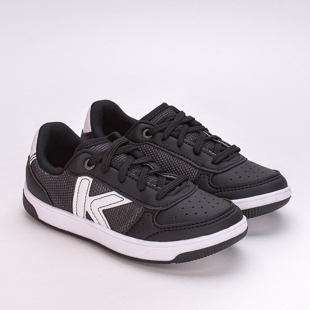 TÊNIS MENINO K360 CASUAL CONFORTO PRETO/BRANCO - Kidy Calçados - 