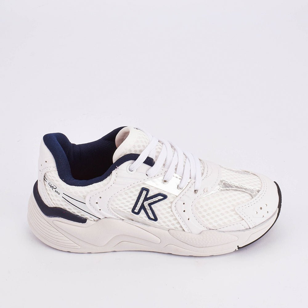 Tênis Menino K360 Retro Branco e Azul Marinho - Kidy Calçados - Tênis