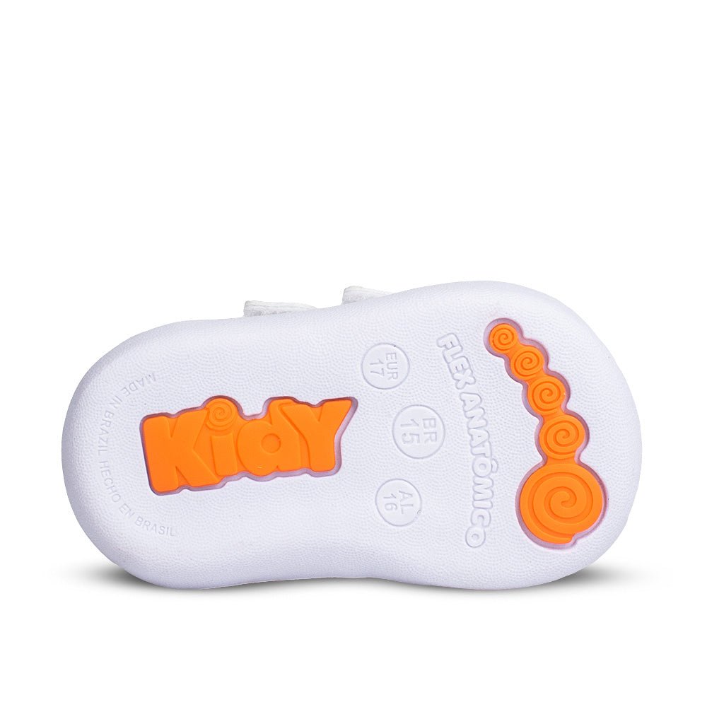 Tênis Sapatilha Infantil Menino Kidy Casual Branco Batizado Primeiros Passos - Kidy Calçados - 
